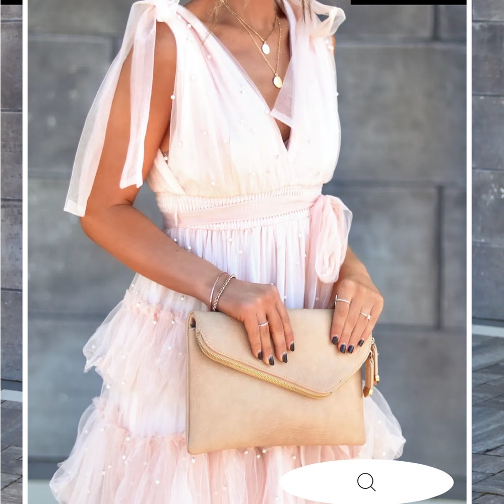 PEARL TIERED MAXI DRESS - BLUSH